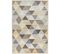 Tapis Salon 160x230 Tissé En Laine Beige Rectangle Motif Géométrique Tria