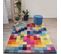 Tapis Chambre 80x150 Fait Main En Laine Multicolore Rectangle Motif Damier Axel