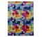 Tapis Chambre 80x150 Fait Main En Laine Multicolore Rectangle Motif Damier Axel