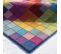 Tapis Chambre 80x150 Fait Main En Laine Multicolore Rectangle Motif Damier Axel