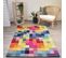 Tapis Chambre 80x150 Fait Main En Laine Multicolore Rectangle Motif Damier Axel