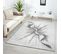 Tapis Salon 160x230 Tissé Gris Et Crème Rectangle Motif Abstrait Lumos