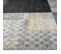 Tapis Couloir 80x250 Tissé En Coton Gris Et Bordeaux Rectangle Motif Damier