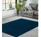 Tapis Salon 120x170 Tissé Bleu Foncé Rectangle Motif Uni Delighta