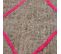 Authentique Tapis Berbère 110x155 Fait Main En Tissu Recyclé Gris Et Rose Erfoud