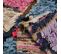 Authentique Tapis Berbère 110x210 Fait Main En Tissu Recyclé Multicolore Boucharouette 52