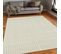 Tapis Salle à Manger 160x230 Tissé Crème Rectangle Motif Géométrique Ceroti