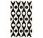 Tapis Chambre 90x160 Fait Main En Laine Blanc Et Noir Rectangle Motif Simple