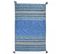 Tapis Kilim 200x290 Rectangle Fait Main En Coton Bleu Et Crème Motif Ethnique