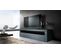 Meuble TV  Noir Mat Façades Gris Laqué + LED 155 X 46 X 40 Cm