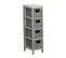 Meuble De Rangement 4 Paniers Tressés En Bois Gris H 64.5 Cm