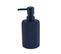 Distributeur à Savon Ou Lotion En Résine Striée Bleu Marine Mat 230 Ml