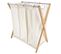 Panier à Linge En Bambou 3 Compartiments Amovibles En Tissu Naturel  H 76 Cm