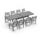 Table De Jardin Extensible Aluminium 270cm + 8 Fauteuils Empilables Textilène Anthracite Gris - Lio