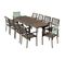 Ensemble Table De Jardin Extensible Aluminium 135/270cm + 10 Fauteuils Empilables Corde Anthracite