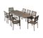 Ensemble Table De Jardin Extensible Aluminium 135/270cm + 8 Fauteuils Empilables En Corde Anthracit