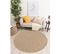 Tapis Extérieur Rond - 160cm - Naturel - 100% Polypropylène Résistant Aux Uv - 1400 Gr/m2 - Lys