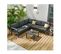 Salon De Jardin D'angle Design En Aluminium 5 Places - Anthracite - Passy