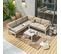Salon De Jardin D'angle Design En Aluminium 5 Places - Blanc Beige - Passy