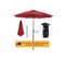 Parasol De Jardin Rond Inclinable Tokyo Rouge