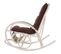 Fauteuil À Bascule Jody En Rotin  Blanc Rembourrage Marron