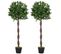 Lot De 2 Lauriers Boule Artificiels Laurette Verts