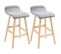 Lot De 2 Tabourets De Bar Vivian Gris Clair