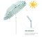 Parasol Inclinable Octogonal Mint Vert Et Blanc