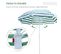 Parasol Inclinable Octogonal Mint Vert Et Blanc