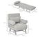 Fauteuil Chauffeuse Convertible Virgil Gris