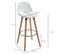 Lot De 2 Tabourets Hauts Scandinaves Elias Bois Et Blanc