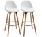 Lot De 2 Tabourets Hauts Scandinaves Elias Bois Et Blanc