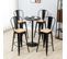 Lot De 4 Tabourets De Bar Industriels Miro Noirs