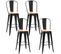 Lot De 4 Tabourets De Bar Industriels Miro Noirs