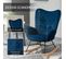 Fauteuil à Bascule Design Rupert Velours Bleu