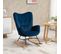 Fauteuil à Bascule Design Rupert Velours Bleu