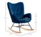 Fauteuil à Bascule Design Rupert Velours Bleu