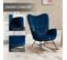 Fauteuil à Bascule Design Rupert Velours Bleu