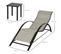 Lot De 2 Bains De Soleil Avec Table Larry Noir Et Grège