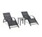 Lot De 2 Bains De Soleil Avec Table Carole Noir