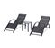 Lot De 2 Bains De Soleil Avec Table Carole Noir