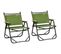 Lot De 2 Chaises De Jardin Camping Pliantes Olivier Vert