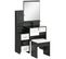 Ensemble Coiffeuse Tabouret Miroir Annabelle Noir Et Blanc