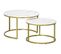 Lot De 2 Tables Gigognes Rondes Marsala Aspect Marbre Blanc