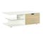 Table Basse Aragon Aspect Chêne Clair, Blanc Et Verre