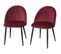 Lots De 2 Chaises Lou En Velours Bordeaux