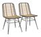 Lot De De 2 Chaises Design Maxine Noir Et Rotin