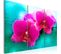 Tableau Turquoise Et Orchidée 120 X 80 Cm Rose