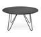 Table Basse Ronde Plateau Bois Noir Et Pied Métal Noir D80cm