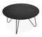 Table Basse Ronde Plateau Bois Noir Et Pied Métal Noir D80cm